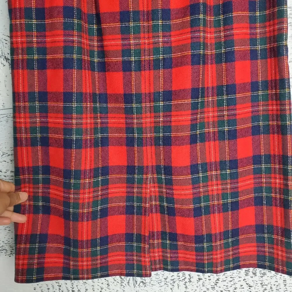 Vintage Pendleton Royal Stewart Plaid Wool Skirt 6 Red Tartan Classic Academia